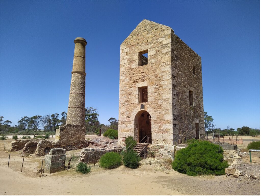 Image of Hughes Enginehouse at Moonta Mines site.