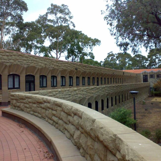 Newman College, University of Melbourne (2009). Inspection and quality control of stone used in production.