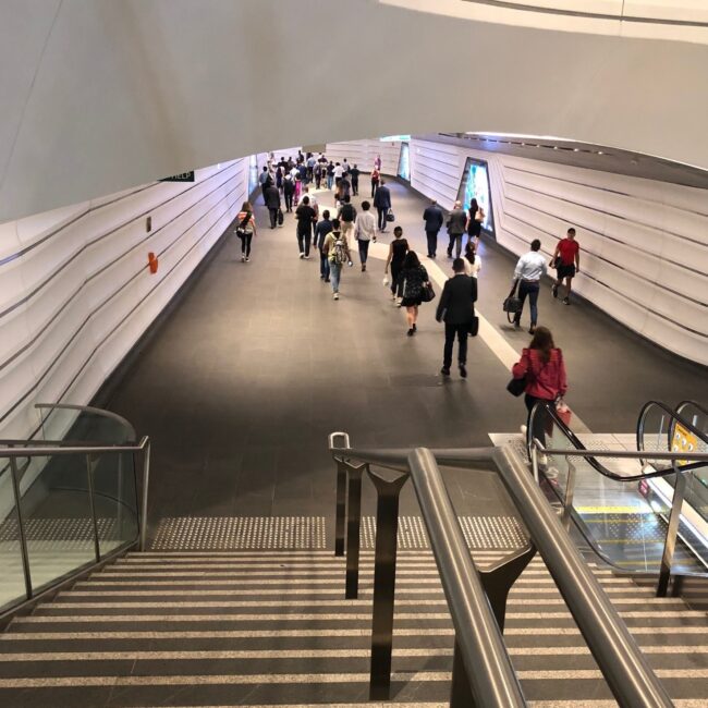 Finishes evaluation (including slip testing) at Wynyard Walk, Sydney.